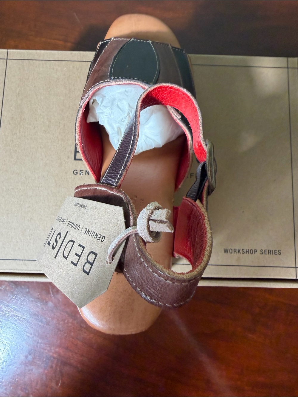 Bed Stu Jetsetter Cold Brew Rustic Platform Heels Sz 8.5 NWT - Picture 12 of 16